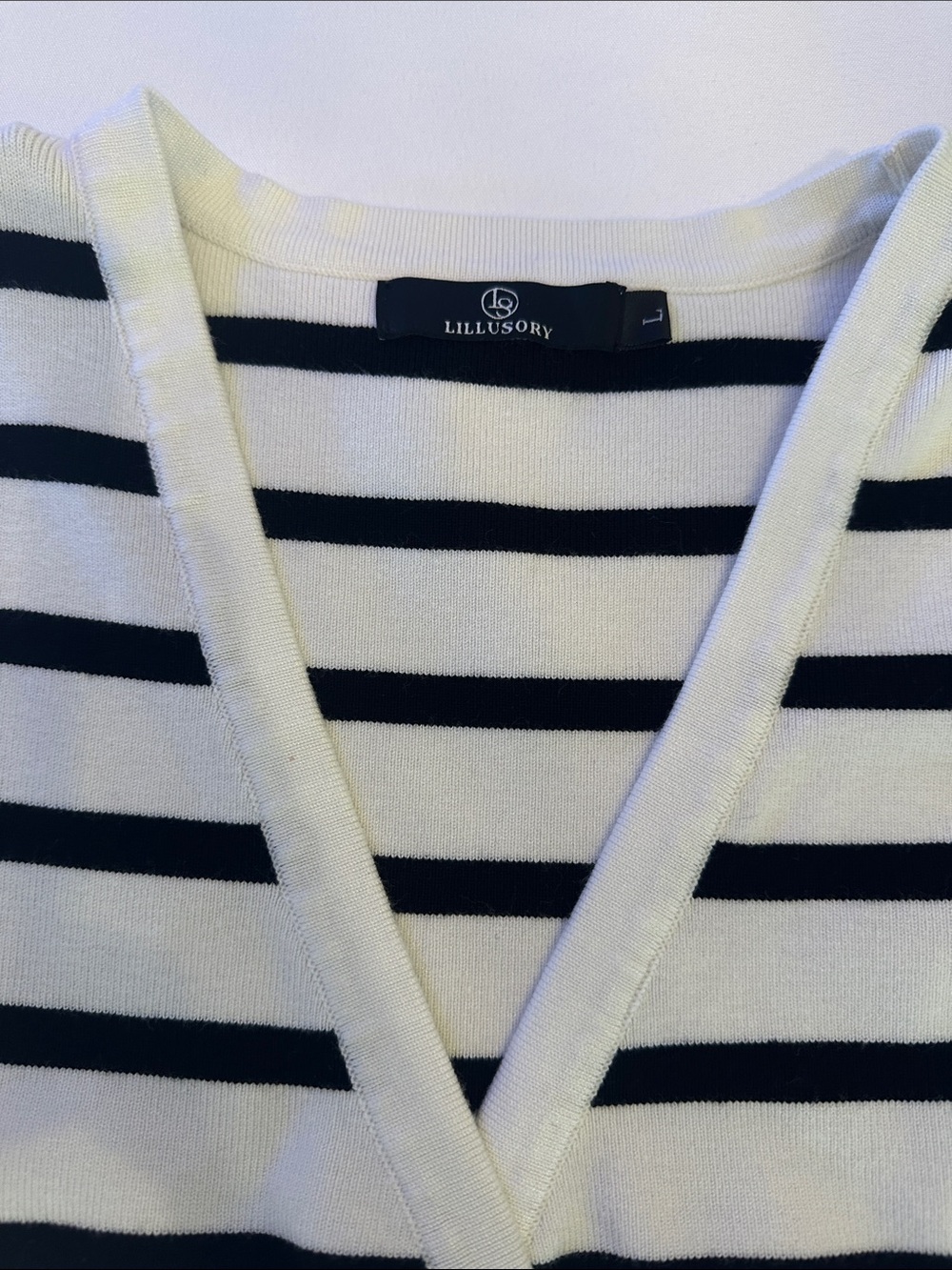 Striped V-Neck Button Front Knit Vest - Picture 6 of 7